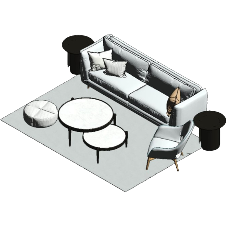 Living Room Revit Family Collections - Premium BIM Packs | Boracity