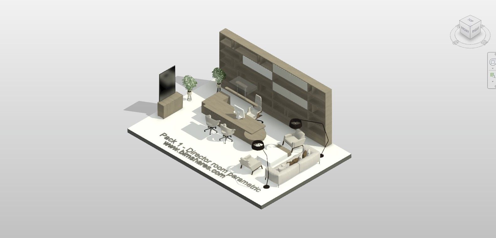 Executive Office Furniture Collection - Premium Revit Collections ...