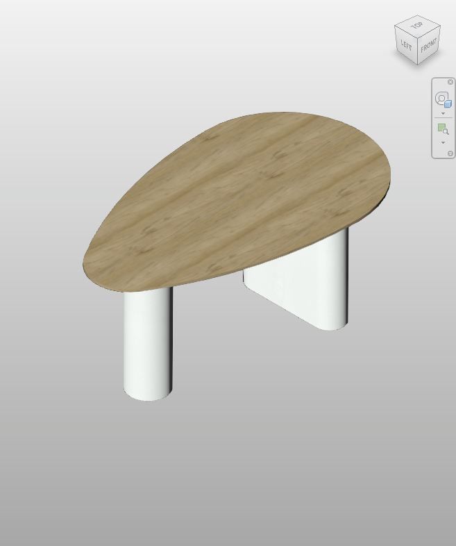 Teardrop Oak Coffee Table Revit Family | Boracity