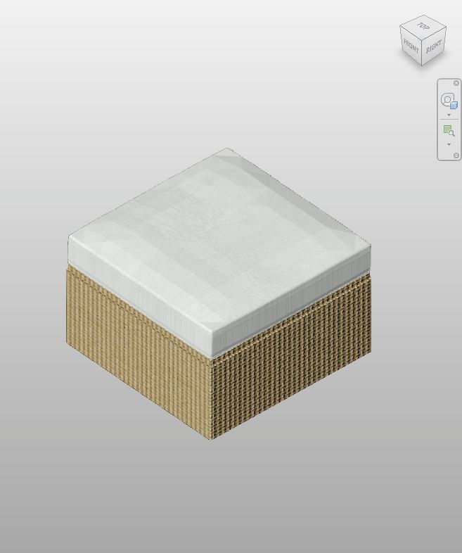 Beige Wicker Outdoor Ottoman Revit Family | Boracity