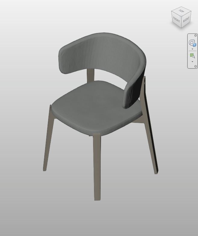 Gray Curved Back Dining Chair Revit Family | Boracity
