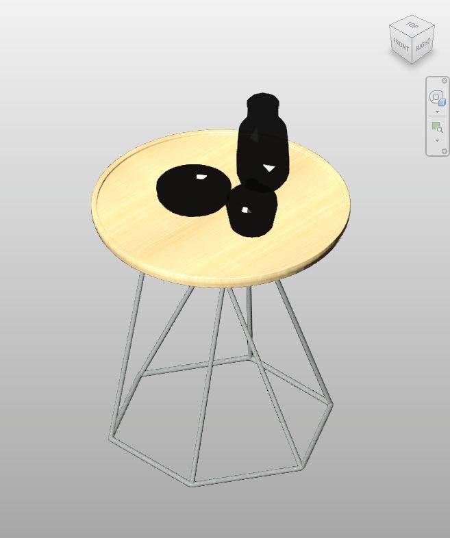 Oak Top Geometric Side Table Revit Family | Boracity