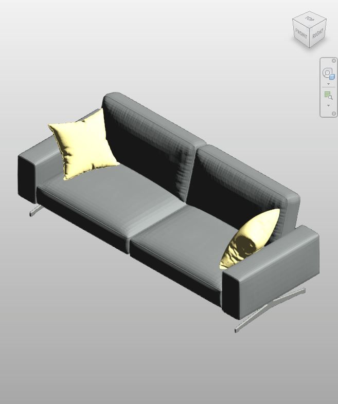 Gray Modern Sofa Revit Family Download | Boracity