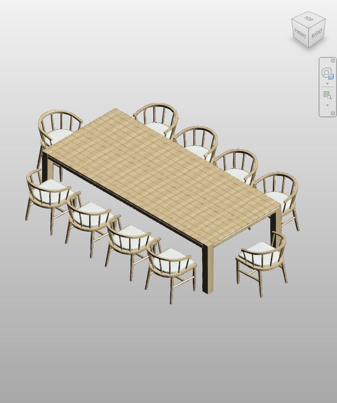 Oak Outdoor Dining Set Revit Family | Boracity