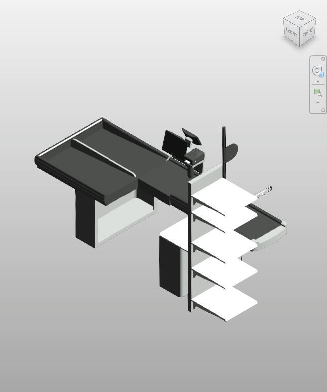 Black White Checkout Counter - Free Revit Commercial Family | Boracity