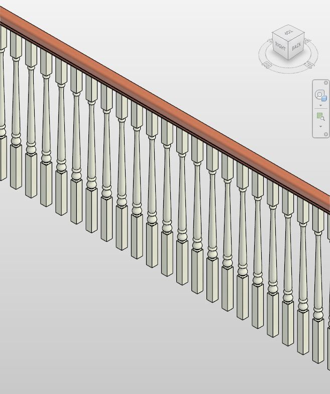 Classic Oak Baluster Railing Revit Family | Boracity