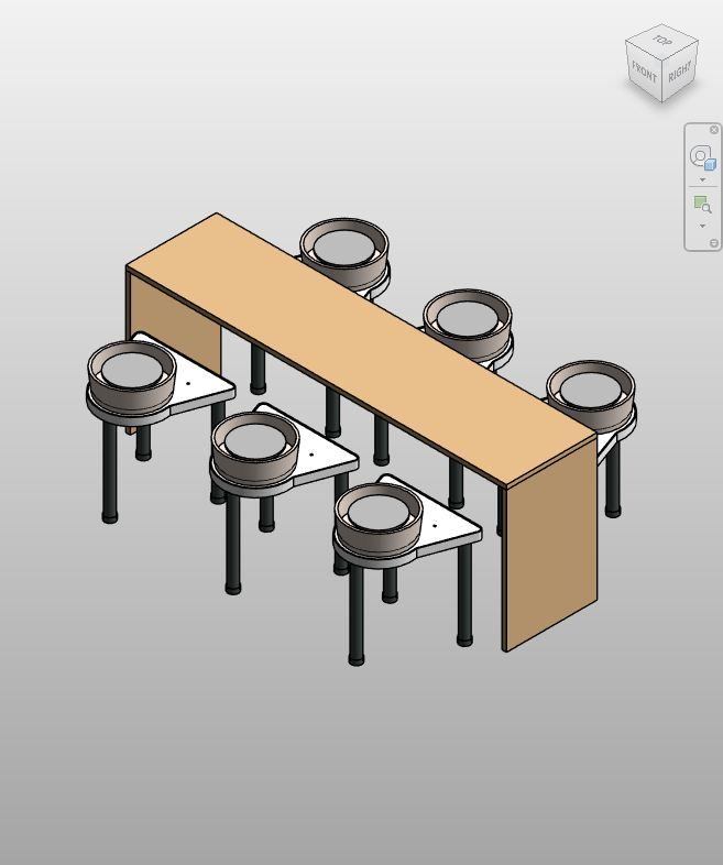 Oak Clay Workshop Table Revit Family | Boracity