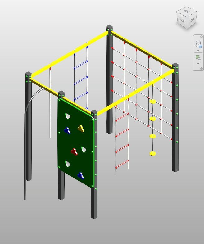 Multicolor Steel Climbing Frame Revit | Boracity