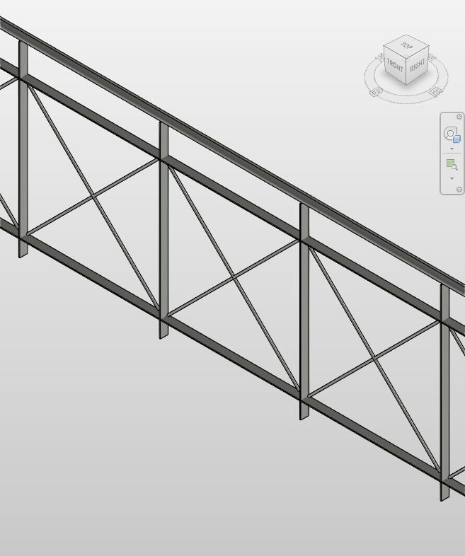 Industrial Crosswire Steel Railing Revit | Boracity