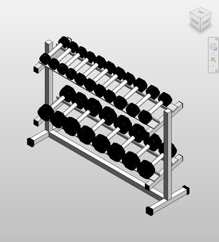 Steel Dumbbell Rack Revit Family | Boracity
