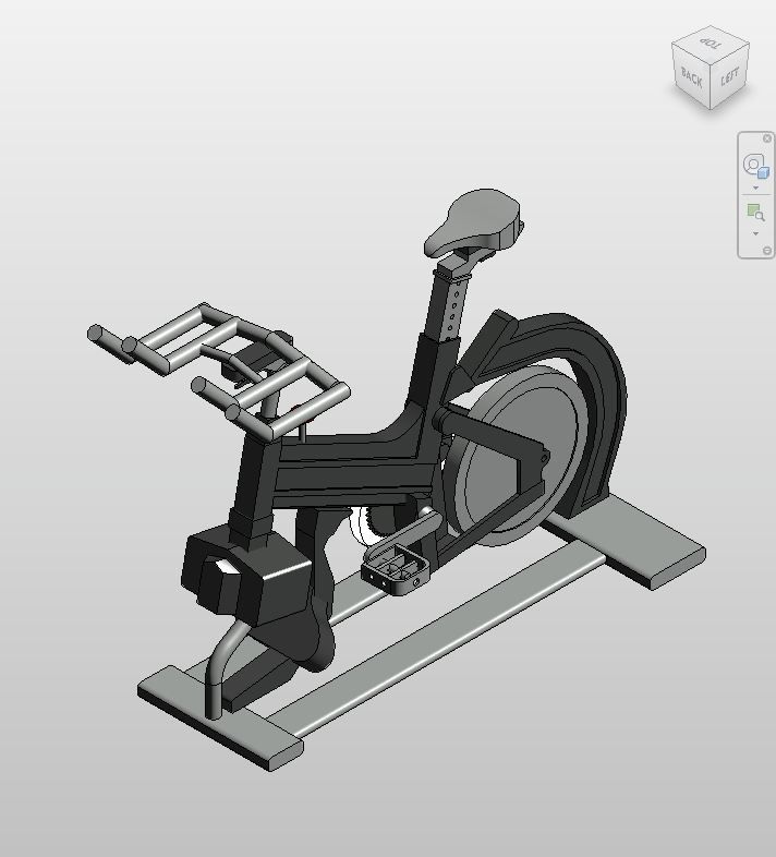 Black Steel Indoor Cycling Bike Revit | Boracity