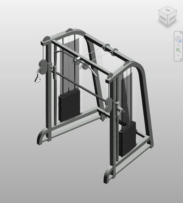 Steel Gray Cable Machine Revit Family | Boracity