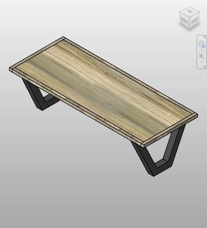 Industrial Oak Steel Dining Table Revit | Boracity