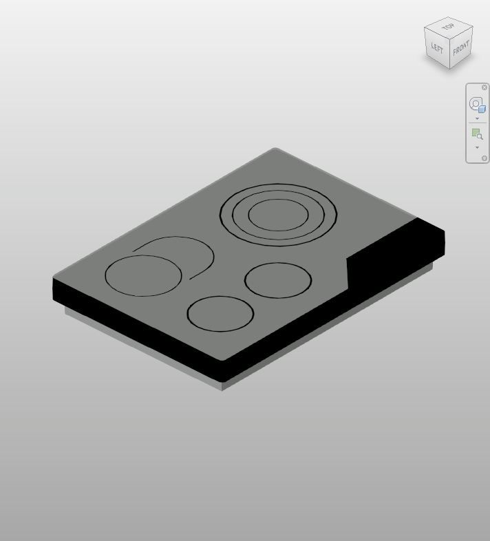 Sleek Black Electric Cooktop Revit Family | Boracity