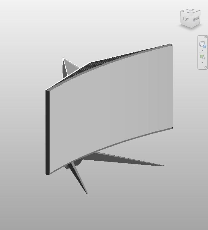 Curved Gaming Monitor Revit Family | Boracity