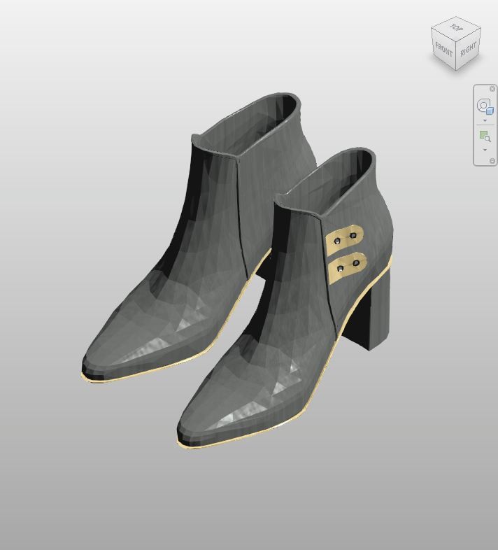 Stylish Black Heel Boots Revit Family | Boracity