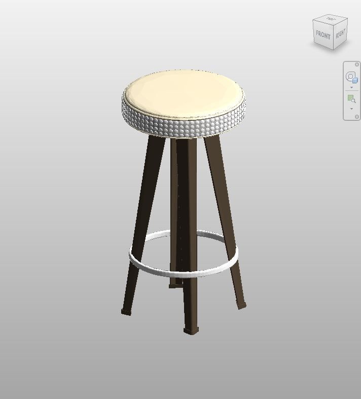 Download Textured Leather Bar Stool Revit Family | Boracity