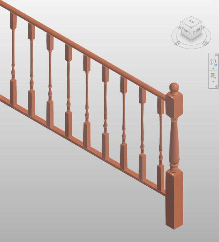 Classic Wood Stair Railing Revit Family | Boracity