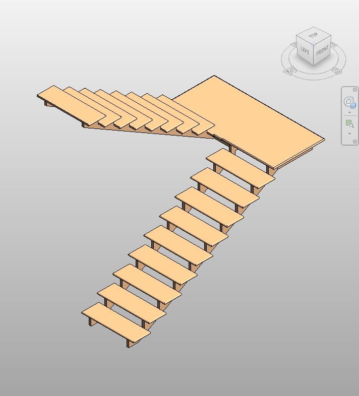 Oak Open Riser Staircase Revit Family | Boracity