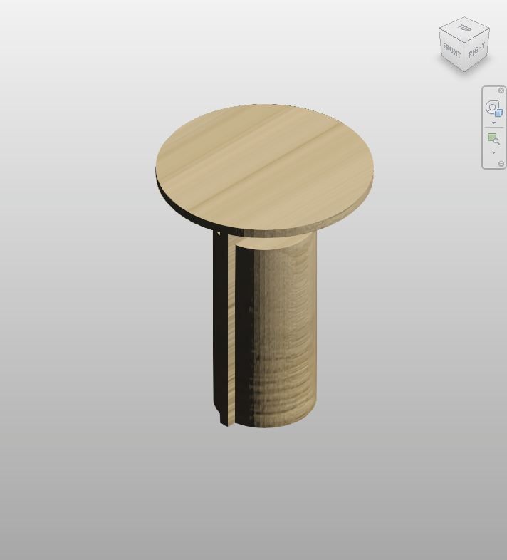 Light Oak Round Support Table Revit Family | Boracity