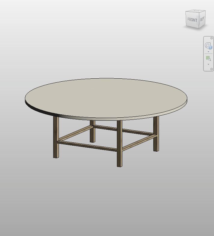 Elegant Oak Round Dining Table Revit | Boracity