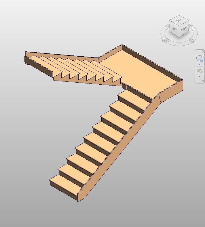 Download Oak L-Shaped Staircase Revit Family | Boracity