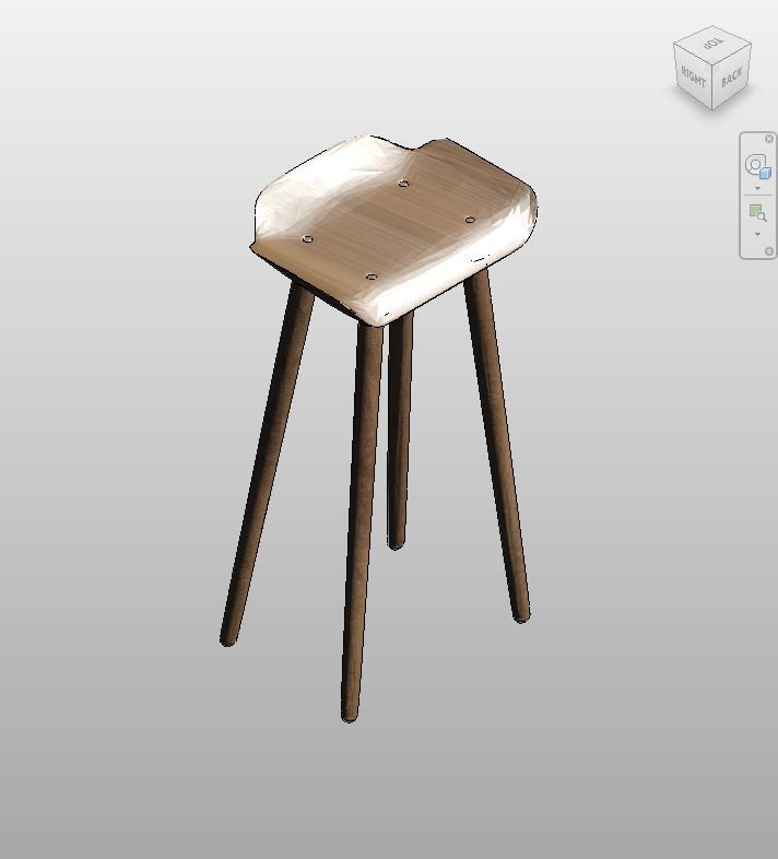 Natural Wood Bar Stool Revit Family | Boracity