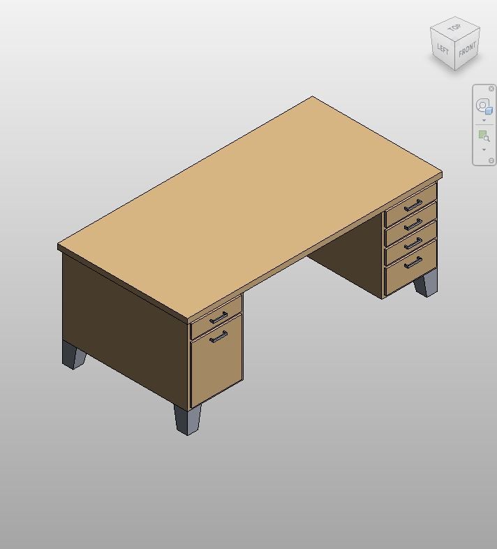 Oak Finish School Desk Revit Family | Boracity