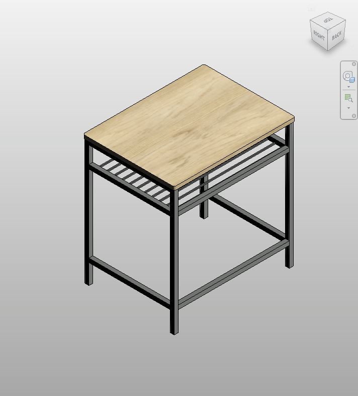 Steel and Wood School Desk Revit Family | Boracity