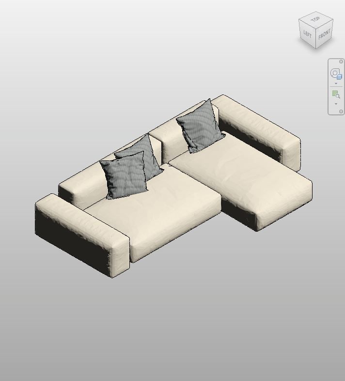 Beige Modular Sectional Sofa Revit Family | Boracity