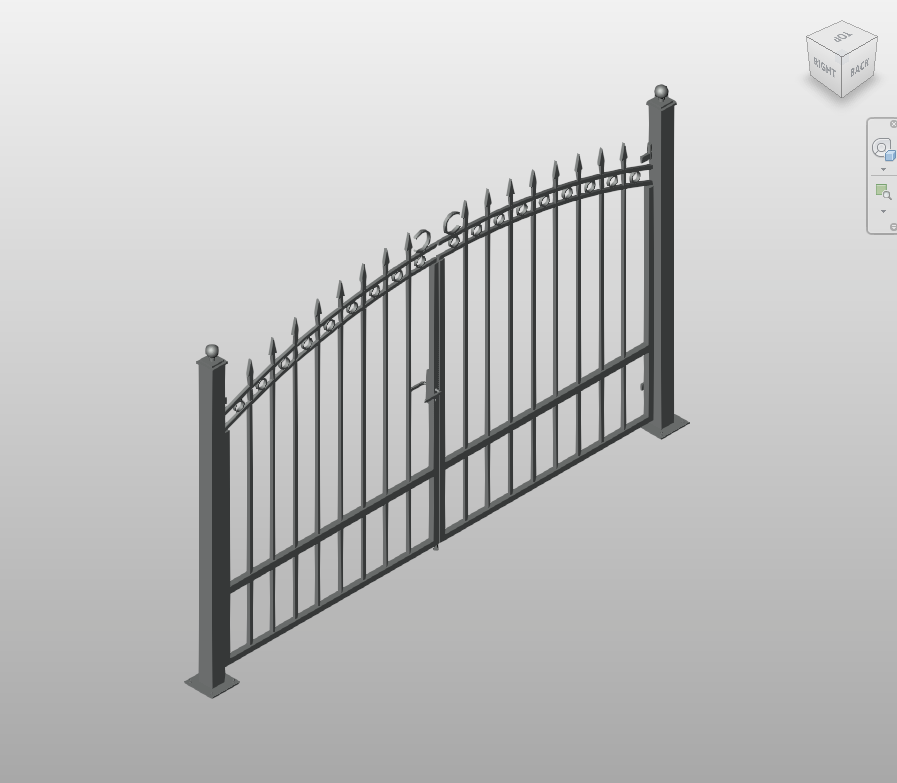 Arched Wrought Iron Gate Revit Family 12x7 ft | Boracity
