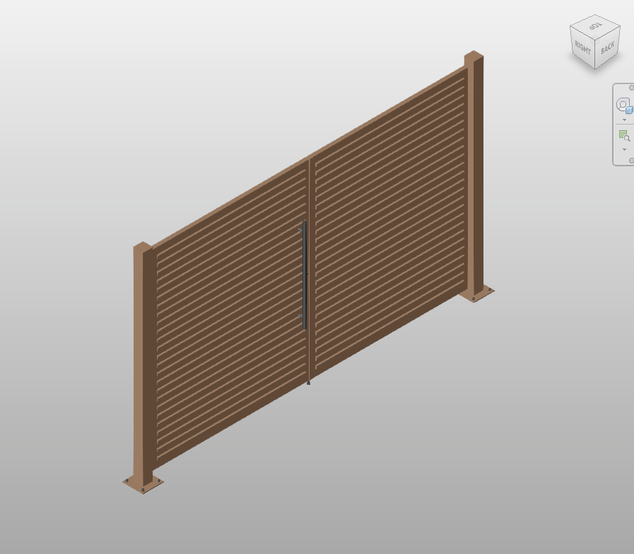 Ribbed Sheet Panel Gate Revit Family 12x7 ft | Boracity