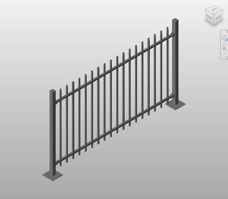 Flat Top Steel Fence Panel Revit Family 8x4.5 ft | Boracity