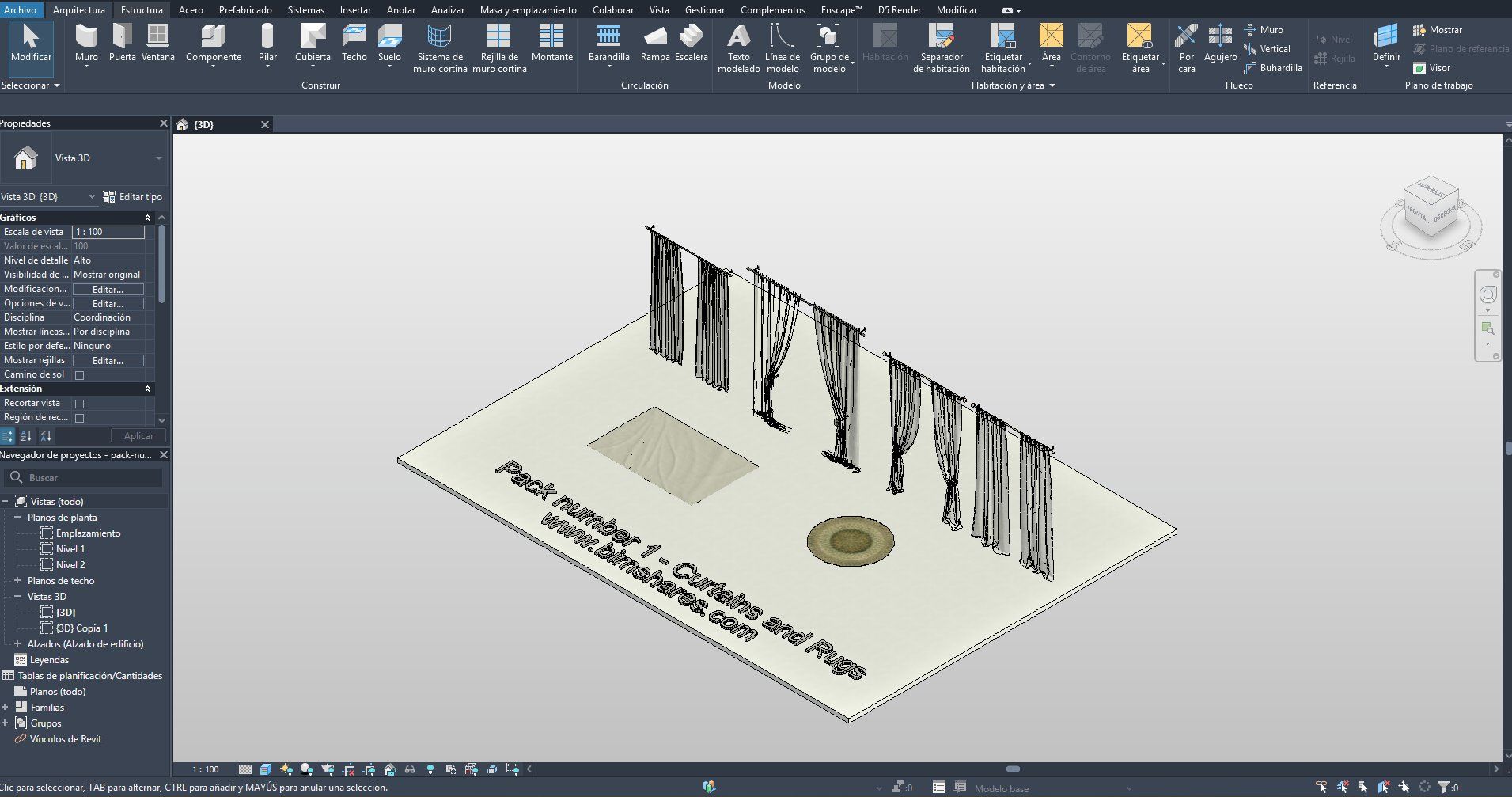 Curtains and Rugs Revit Family Pack | Boracity