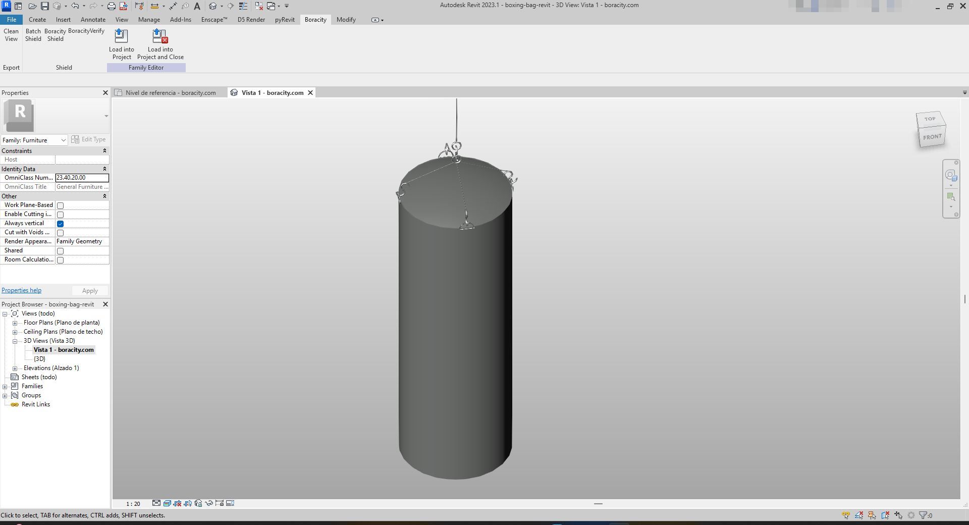 Black Leather Boxing Bag Revit Model | Boracity