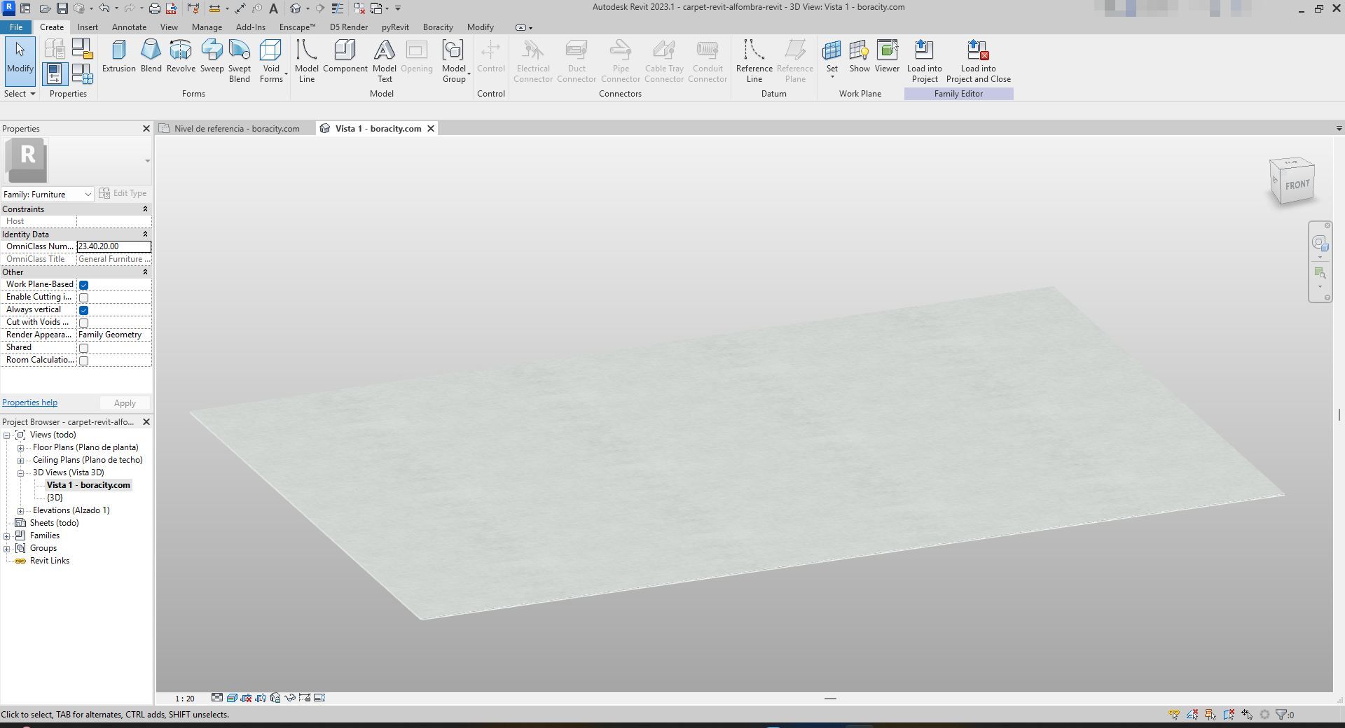 Ivory Textured Carpet Revit Family | Boracity