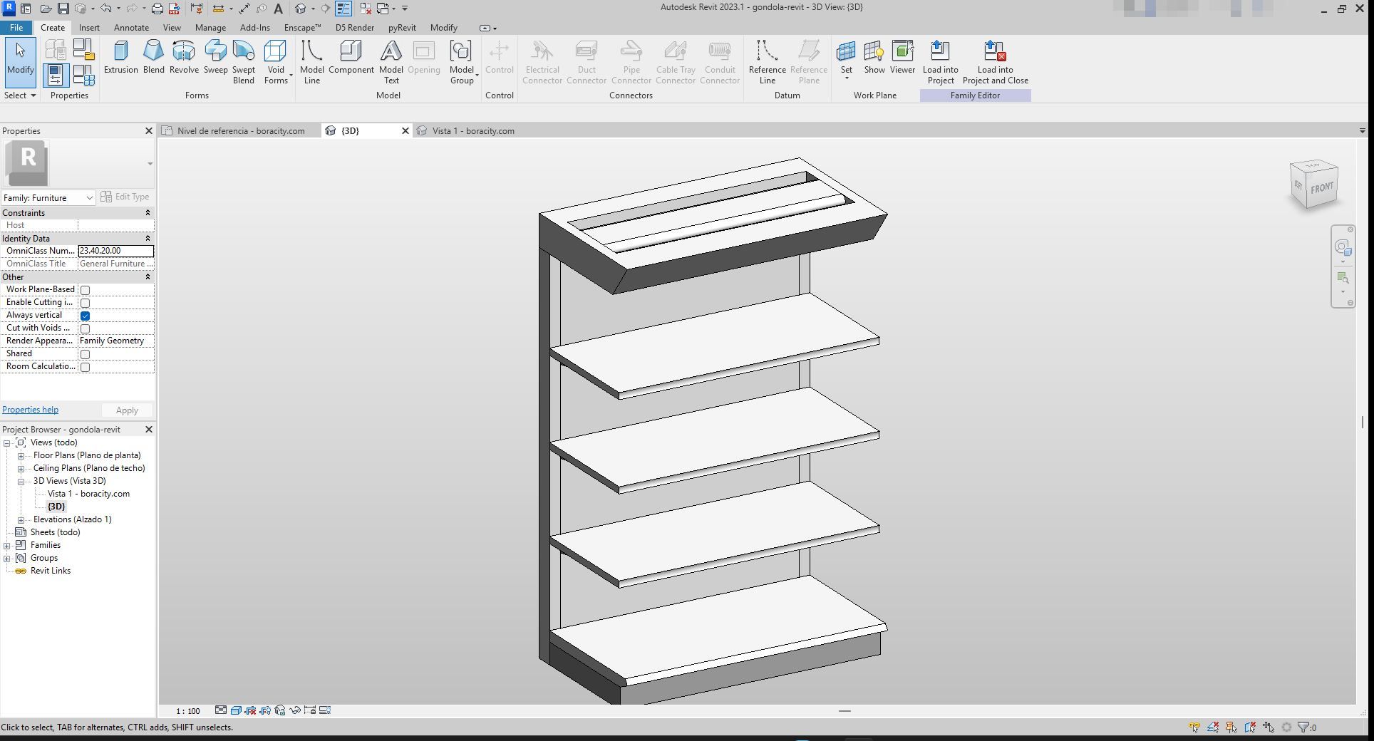 Revit Chip Display Rack White Retail Display Shelving Revit Family | Boracity