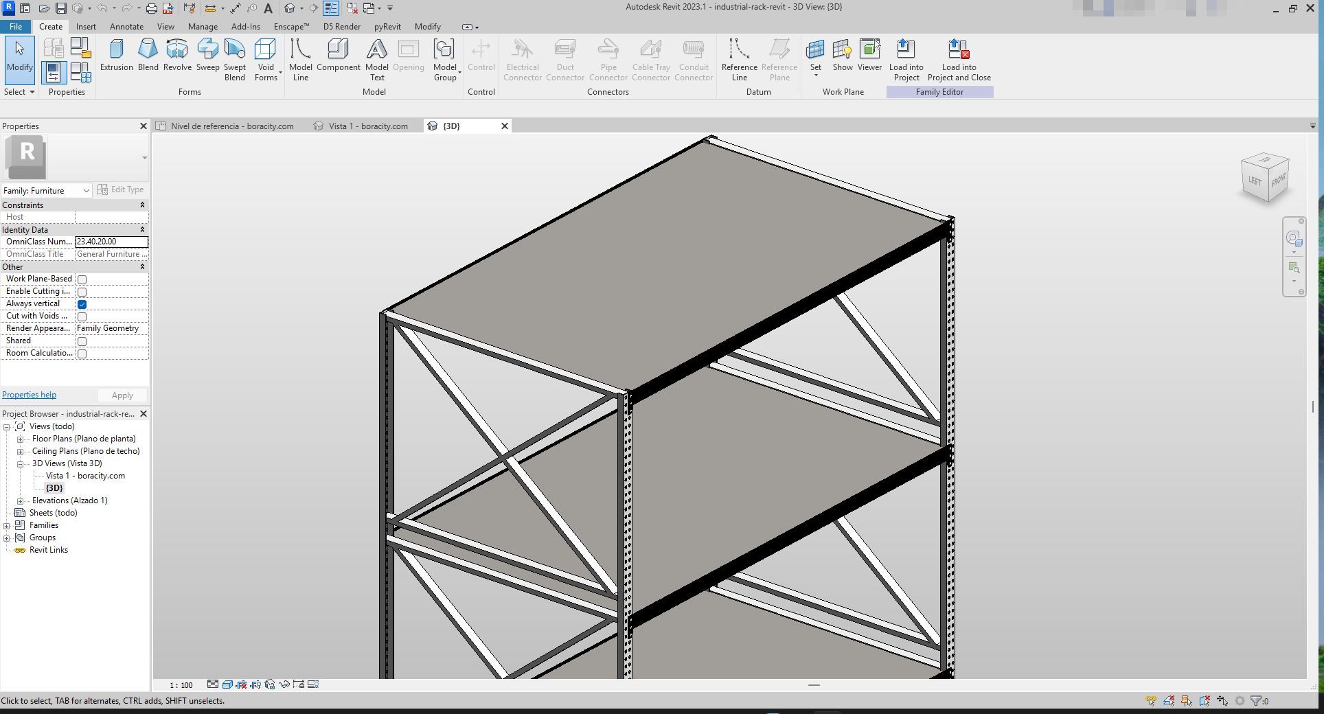 Revit Racks Steel Industrial Storage Rack Revit Family | Boracity
