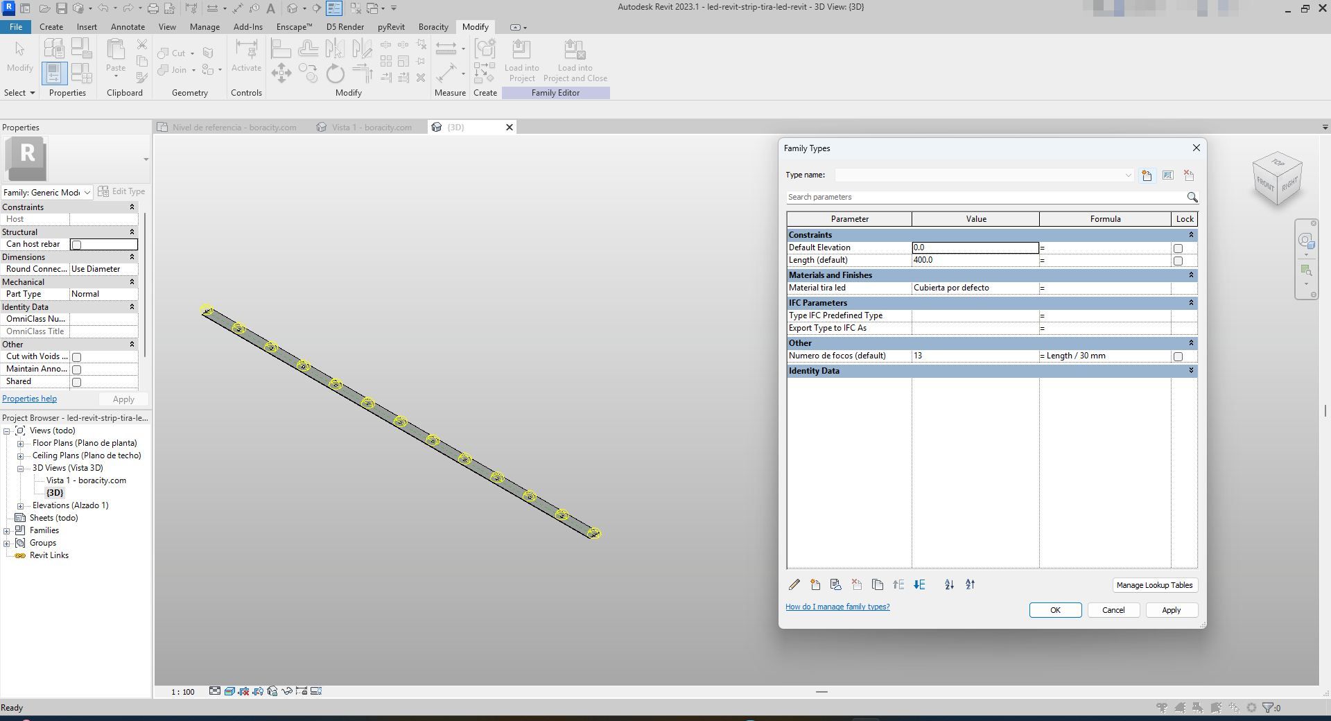 Revit Led Rope Slimline LED Strip Light Revit Family | Boracity