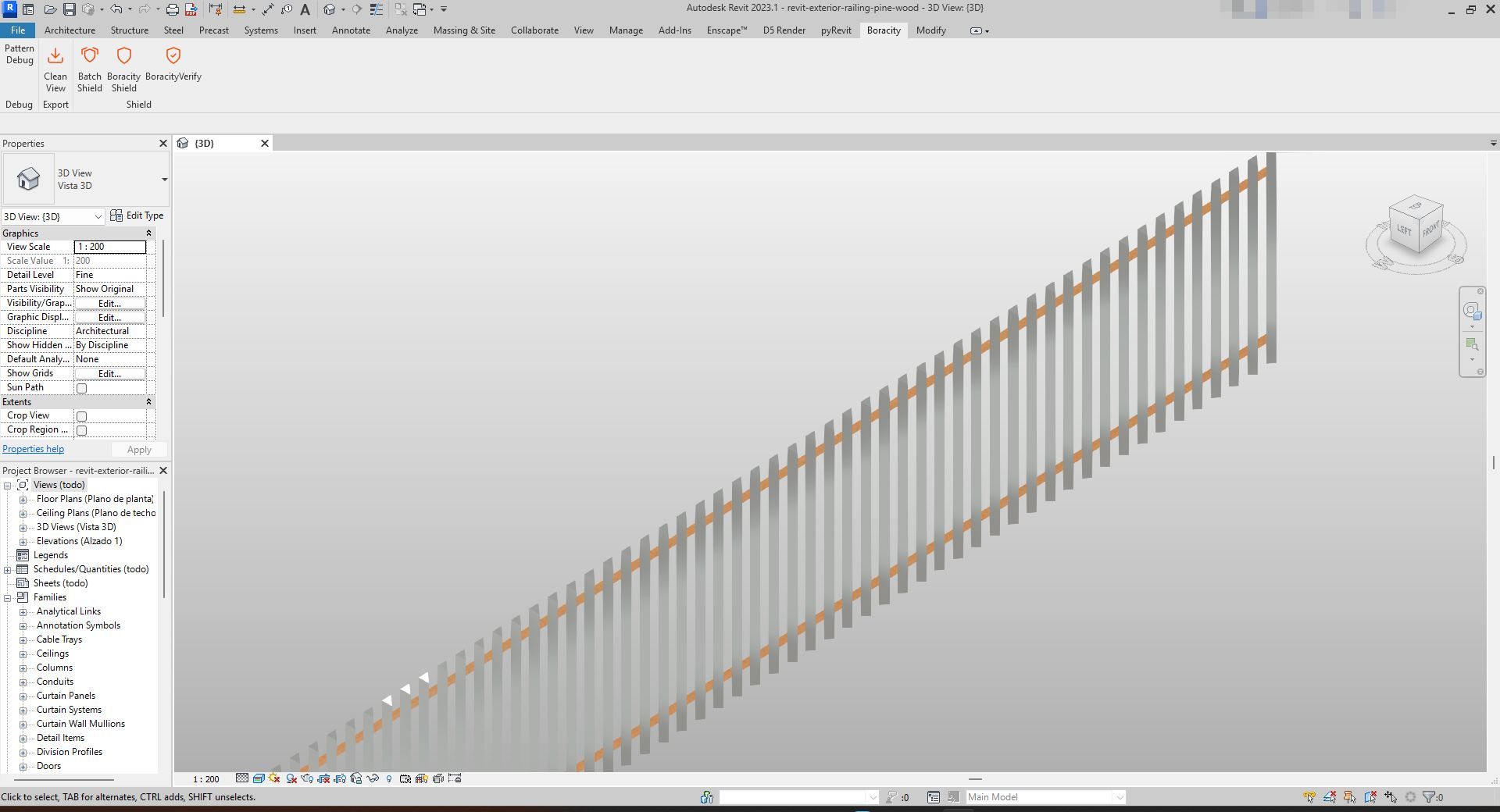 Timber Railing Revit Pine Wood Exterior Railing Revit Family | Boracity