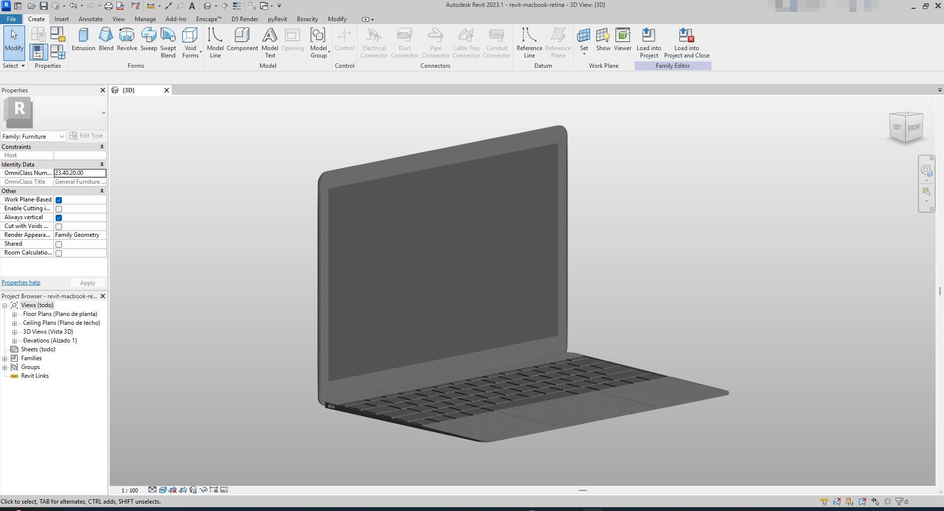 Silver MacBook Revit Family Download | Boracity