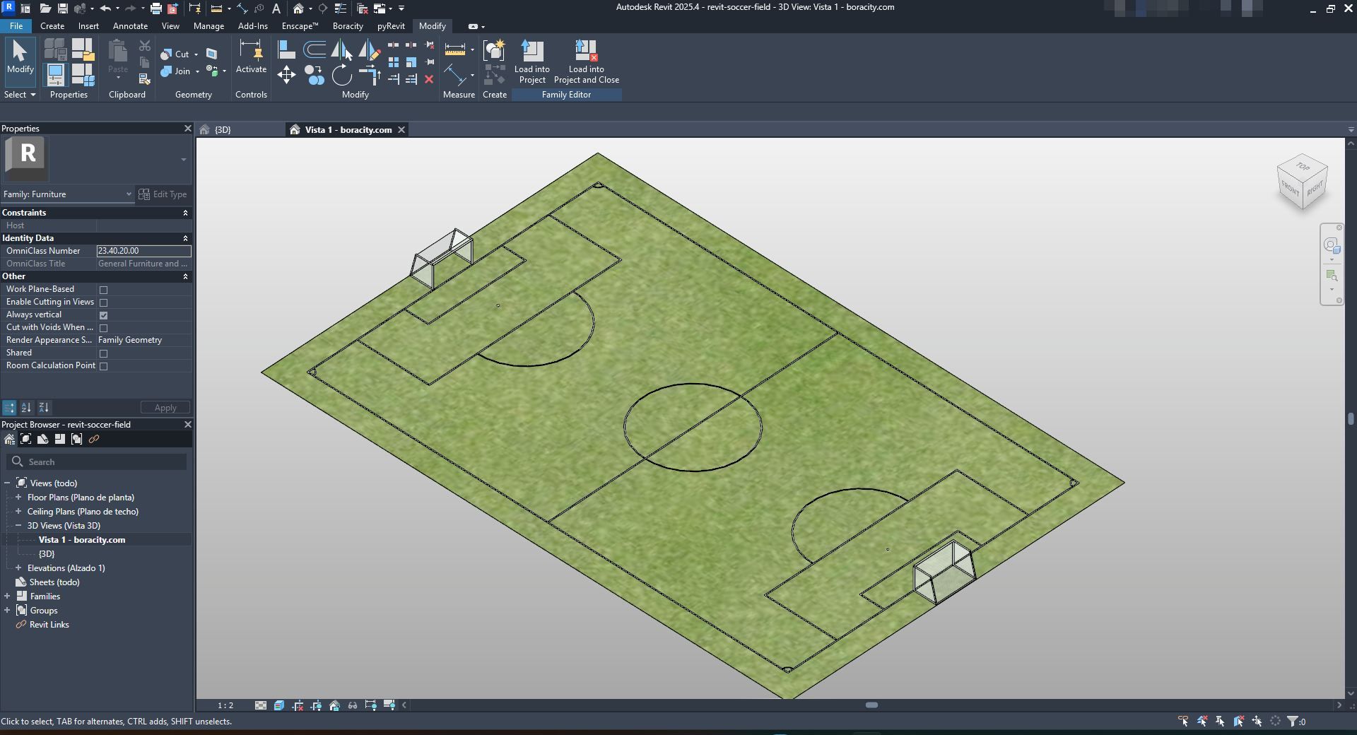 Table Football Rvt Family Parametric Soccer Field Revit Family | Boracity