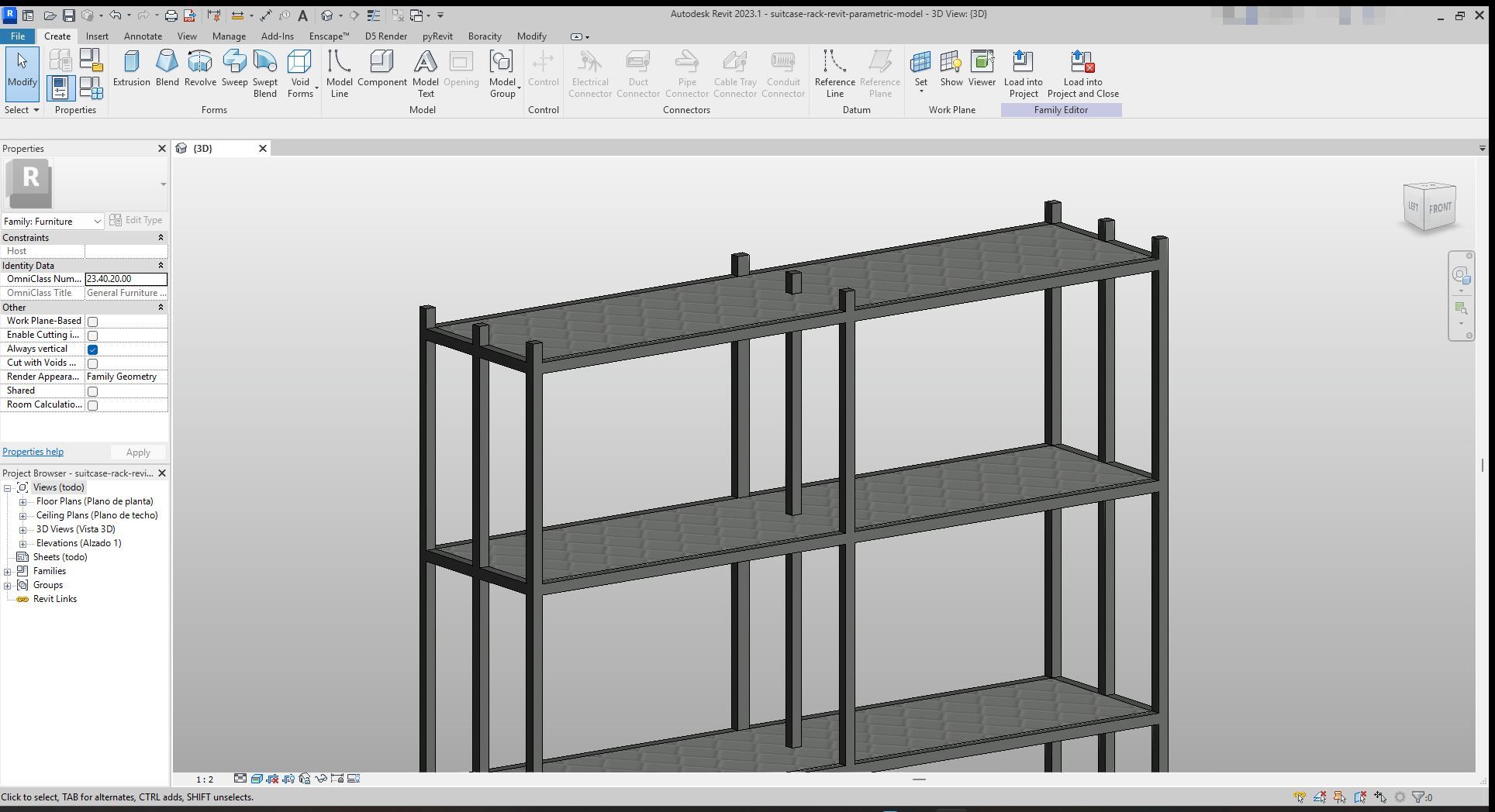 Revit Racks Black Metal Storage Rack Revit Family | Boracity