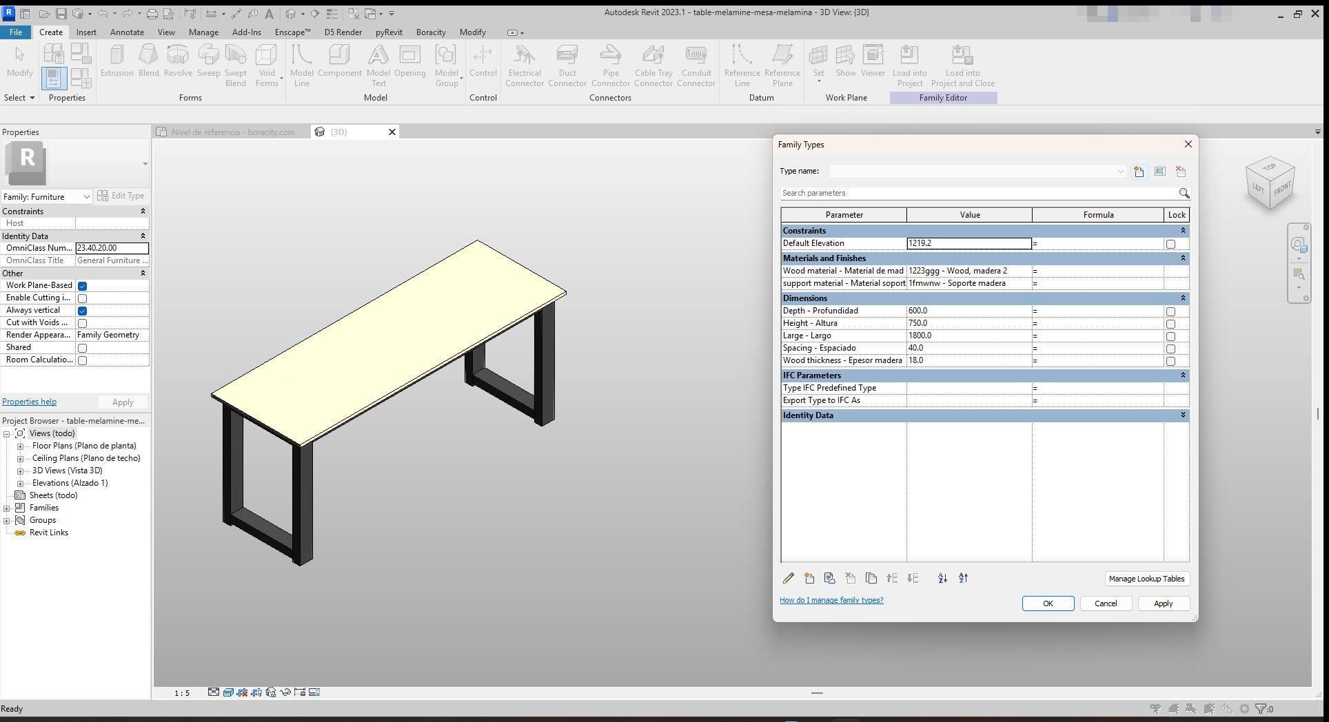 Office Table Rivet Beige Melamine Office Table Revit Family | Boracity
