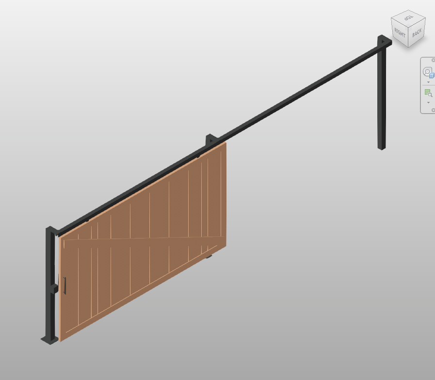 Barn-Style Sliding Gate Revit Family 12x7 ft | Boracity