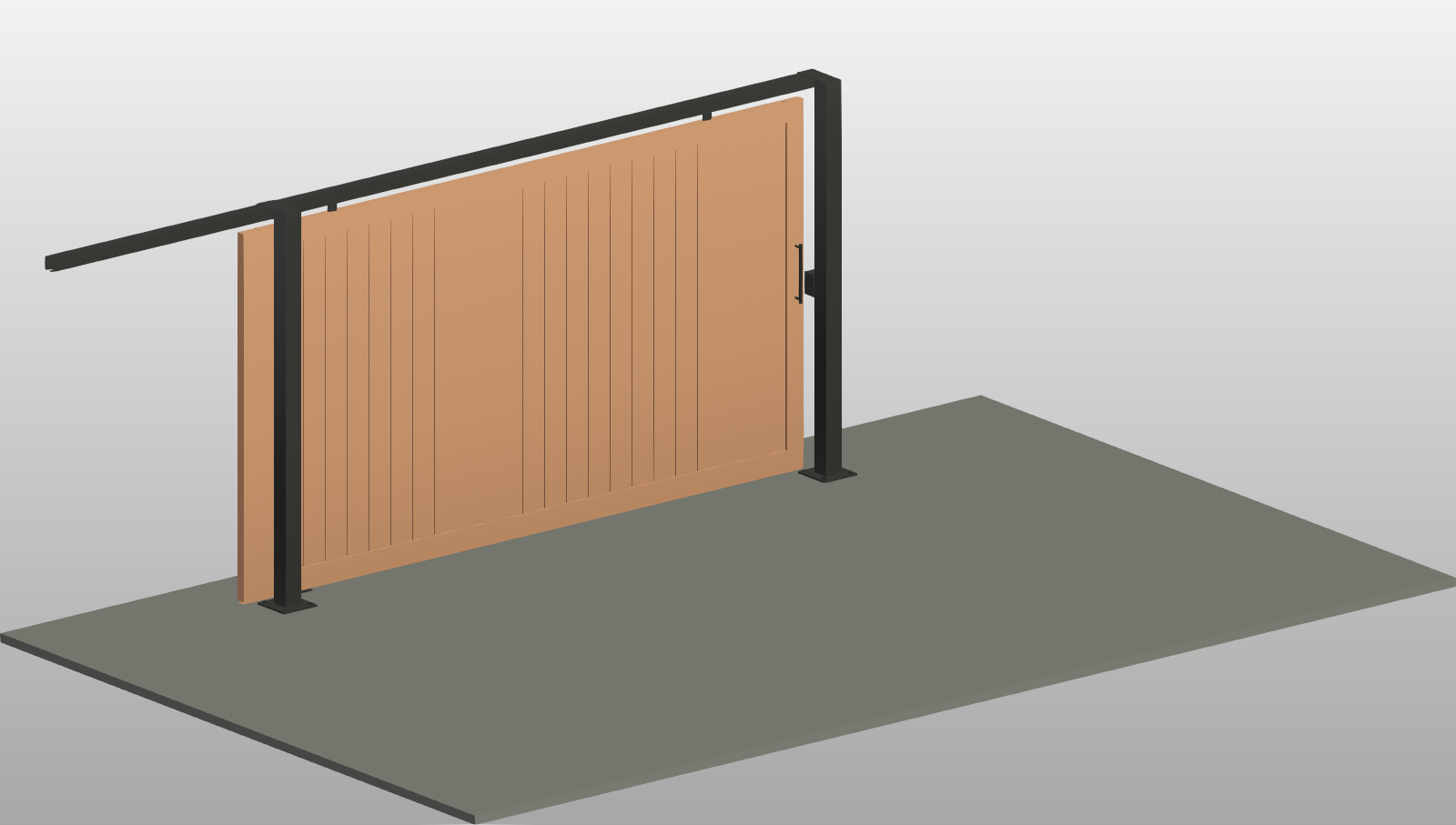Barn-Style Sliding Gate Revit Family 12x7 ft | Boracity