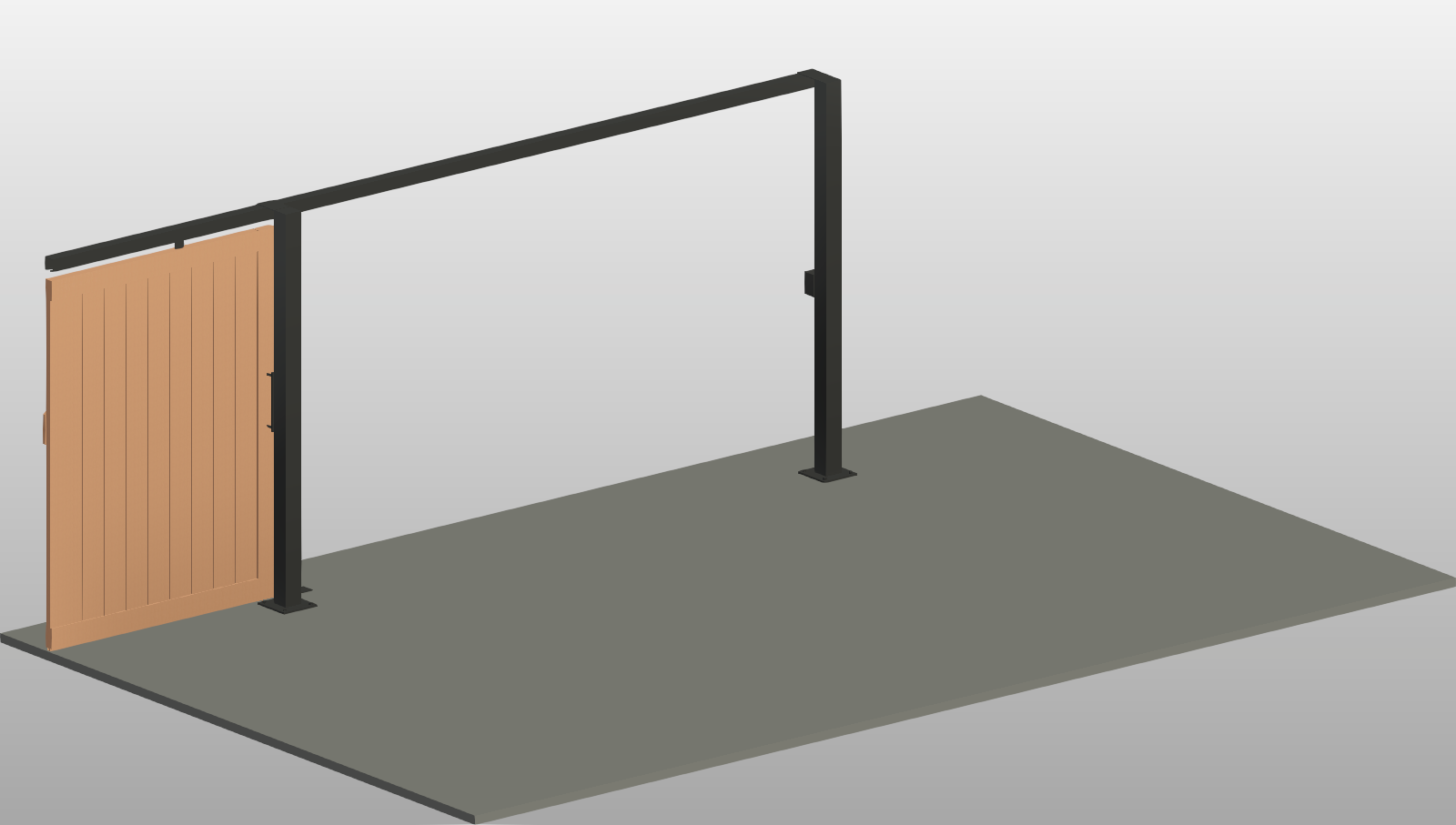 Barn-Style Sliding Gate Revit Family 12x7 ft | Boracity