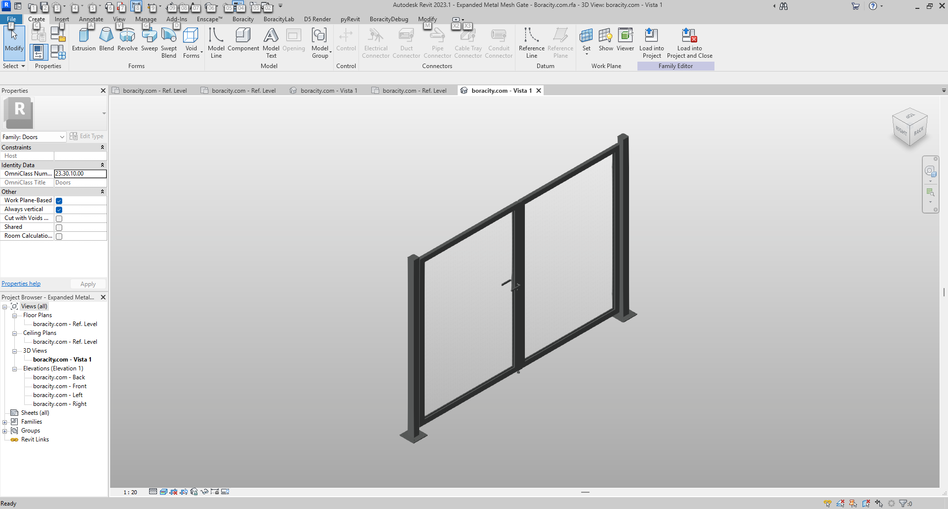 Expanded Metal Mesh Gate Revit Family 10x7 ft | Boracity