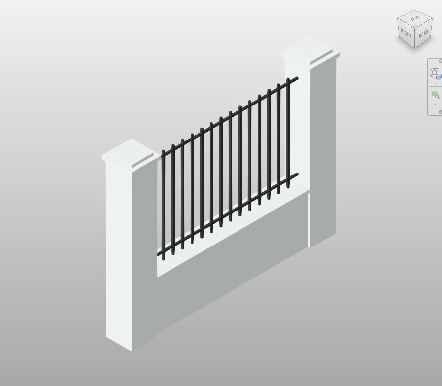 Bar Fence on Low Wall Revit Family 8x6 ft | Boracity