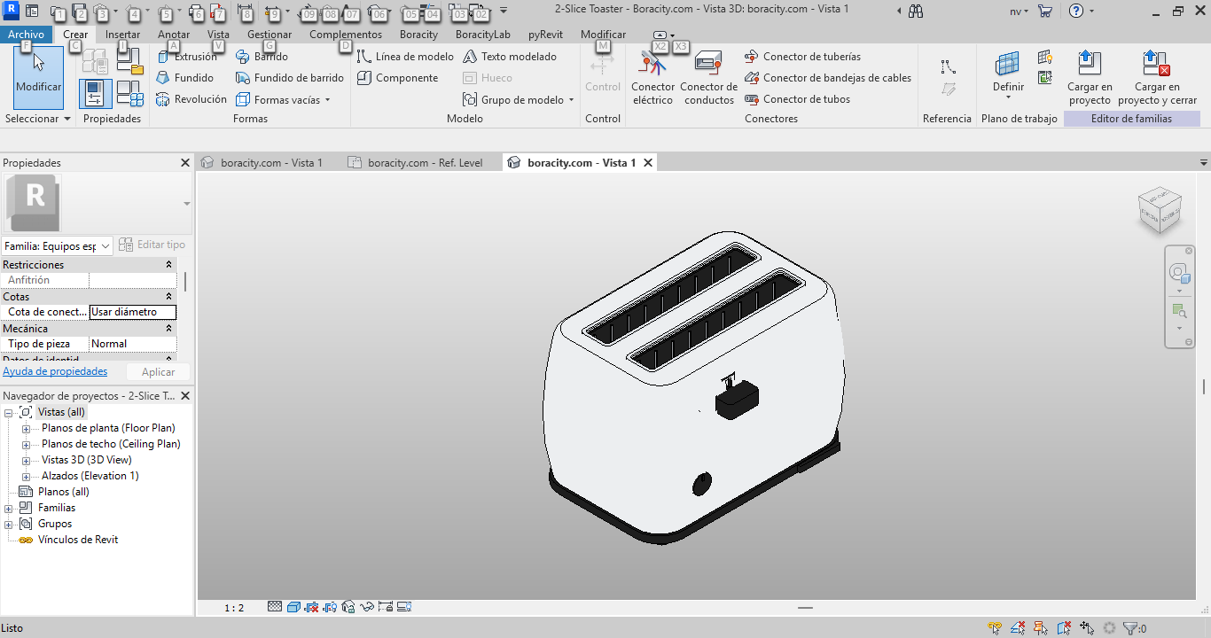 2-Slice Toaster Revit Family - BIM Model | Boracity